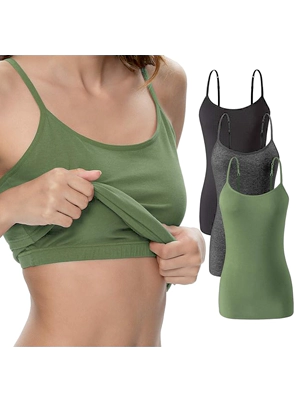 Vislivin Womens Cotton Camisole with Shelf Bra