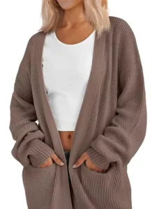 LILLUSORY Womens Oversized Cardigans Soft Knit Cardigan Sweater with Pockets