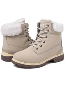 BKWHDAY Women’s Waterproof Fur‑Lined Snow Boots